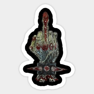 Zombie Metal Severed Hand  'The Finger' Sticker